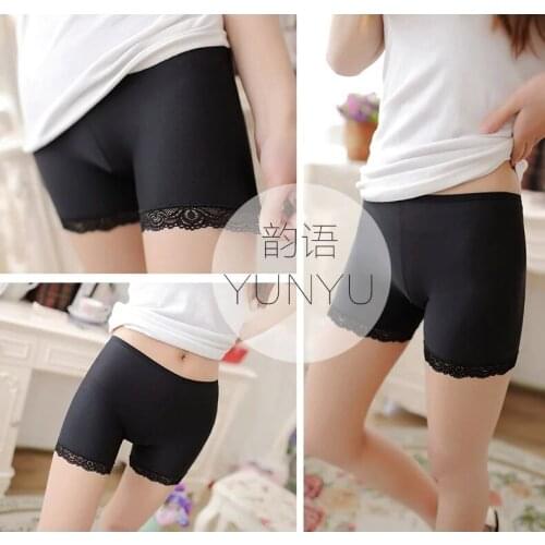 Spring and Summer Thin Cotton Lace Safety Pants Three-quarter Pants Womens Leggings Soft Shorts