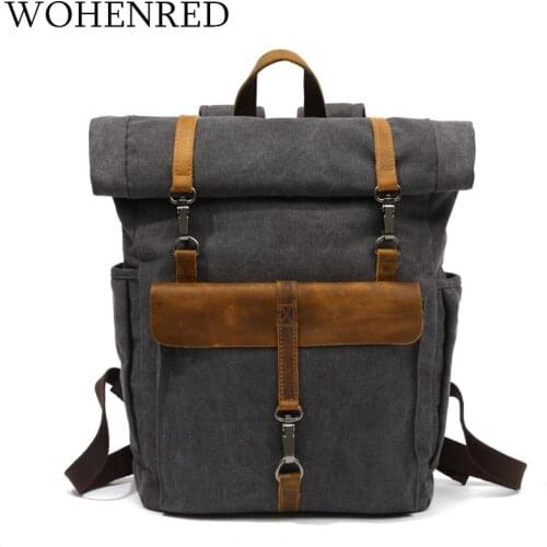 2021 Vintage Men Women Canvas Backpacks School Bags for Teenagers Boys Girls Large Capacity Laptop Backpack Fashion Men Backpack