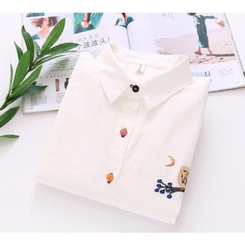 XING WEI SI Women's Shirts With Embroidery