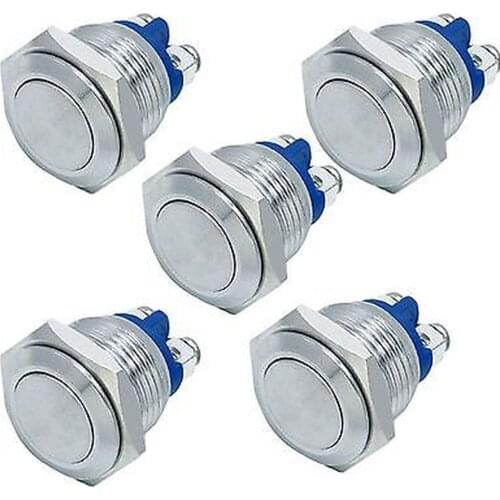YOCOMYLY 5pcs 16mm Anti-Vandal Momentary Push Button Switch for car boat door horn bells
