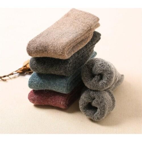 Women Cozy Cashmere Winter Men Thick Socks Winter Warm Floor Fluffy Socks Wool Chaussette Homme Solid Color Men Socks Calcetines