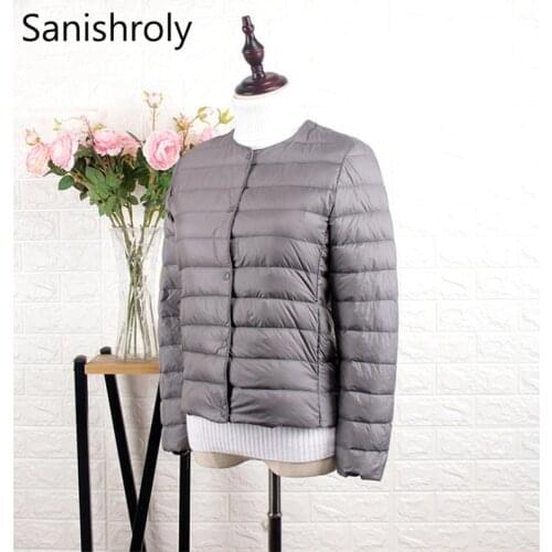 Sanishroly Two Wear Winter Women White Duck Down Coat Tops Ultra Light Down Jacket Parka Female Short Coat Plus Size 4XL SE673