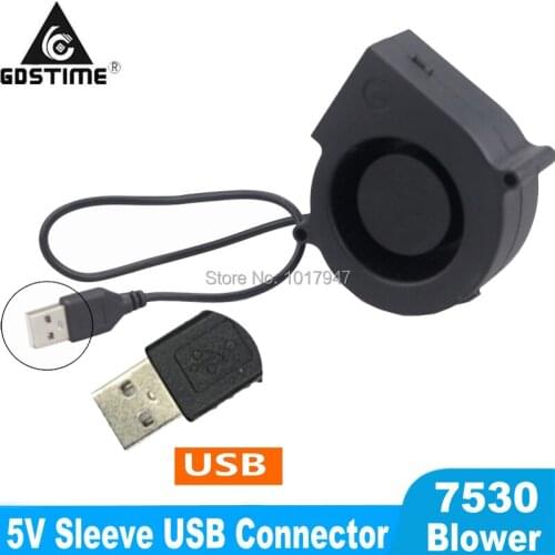 100 Pcs Lot Gdstime DC Turbo Centrifuge Cooling Cooler Blower Fan 5V USB 75mm x 30mm 7530