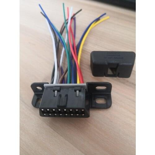 16 Pin 16 Way OBD2 Female Angle Connector Panel OBD 2 Sockets obd ii Adapter Diagnostic Tool ODB With Cable Pigtail Cover Shell