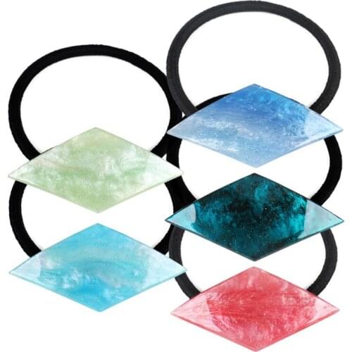 2pcs Fancy Scrunchies Ponytail Holders - Geometrical Hair Rope Ties for Women Lady Trendy Hair Accessory Ornament Tiara Wedding