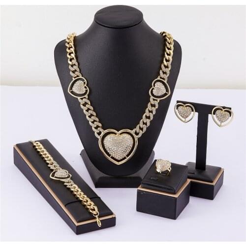 2021 June Wedding Afirca jewelry set for women fashion Shining love jewelry set Alloy jewelry sets