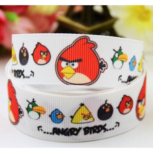 22mm 25mm 38mm 75mm Ruban satin Birds Cartoon printed Grosgrain Ribbon Hair Accessories Bow hair accessories X-00913 10 Yards