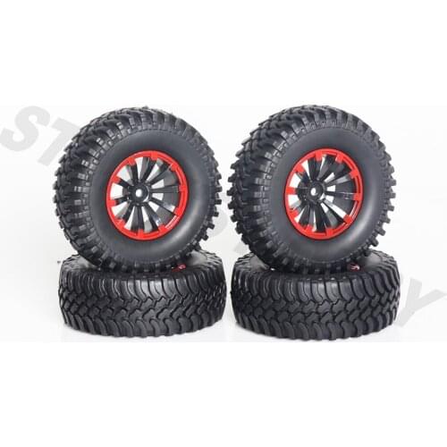 4pcs 1.9inch 100*35mm Rubber Tires with Wheel Rims for 1/10 RC Crawler Car Traxxas TRX4 Axial SCX10 RR10 D90 Tamiya CC01 Tyres