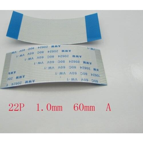 5-100pcs New FFC FPC 22pin flat flexible cable 1.0mm pitch forward Length 60mm 6cm Width 23mm Ribbon 22p Flex Cable Type A