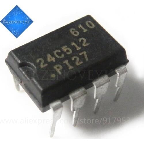 5pcs/lot AT24C512-10PI-2.7 AT24C512-10PU-2.7 24C512 DIP-8 In Stock