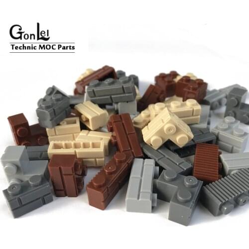 60Pcs/Lot MOC Brick Special 1x4 with Masonry Brick Profile House City Wall MOC Building Blocks Bricks Construction Children Toys