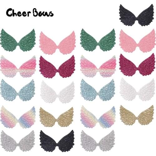 Glitter Wings Patches Colorful Angel Wings For DIY Hair Bow Kids Toy Clothes Material Handmade Craft Accessories 20pcs/bag