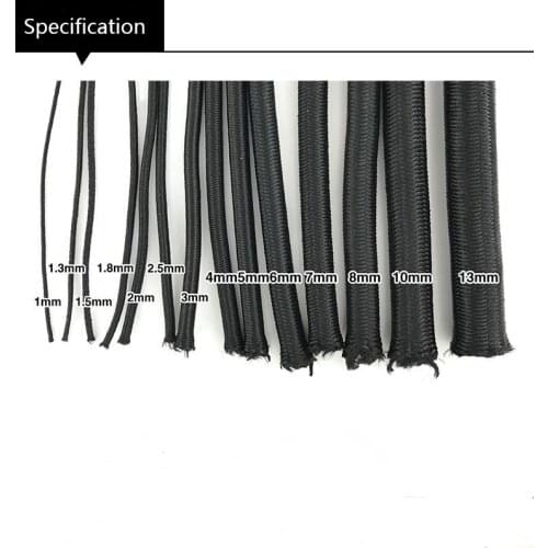 Black White High-Quality Round Elastic Band 1mm-15mm Round Elastic Rope Rubber Band Elastic Line DIY Sewing Accessories 5meters