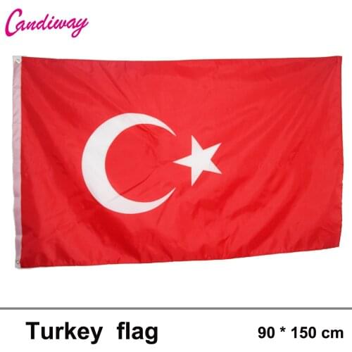 NEW 3X5 TURKEY FLAG 3FT X 5FT FLAGS TURKISH 90x150cm Hanging National flag Turkey Home Decoration country flag
