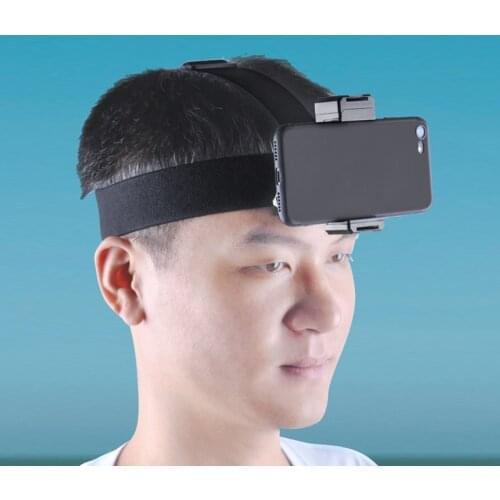 Head-Mounted Mobile Phone Holder,First-Person View Video Outdoor Live Shooting Bracket with Phone Clip(7~10cm) for IPhone