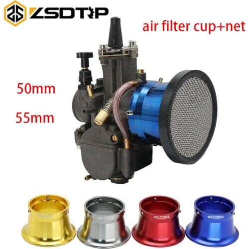 ZSDTRP 50mm 55mm Carburetor Air Filter Mushroom Head With Mesh Cleaner For 21/24/26/28/30/32/34mm PWK Carb