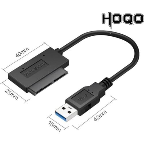 USB 3.0 to Micro SATA Adapter Cable For 1 8" HDD SSD Converter Cord USB3.0 to 16Pin Msata 7+9 Pin cable 20cm For Samsung ssd evo
