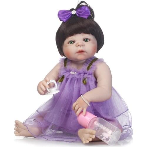 Bebe dolls full body silicone reborn baby dolls 23" new born girl dolls for child gift baby toy brinquedos bonecas