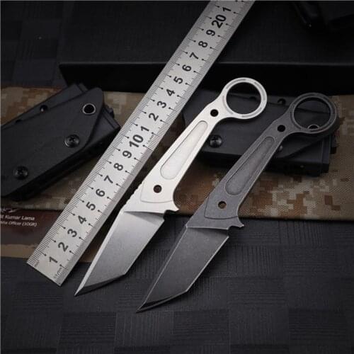 DC 53 Blade Knife Pocket Neck Knife Tactical Camping Tool Survival Straight Knife EDC Tools With K Sheath