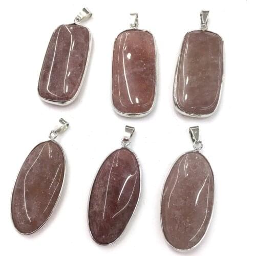 Natural stone Strawberry Crystal pendant Random shape Exquisite charms for Jewelry Making DIY Necklace Accessories Size 20X40mm