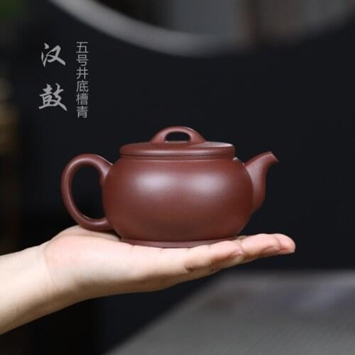 [bottom groove 5 blue] all hand yixing recommended famous ceramic tea-pot han drum