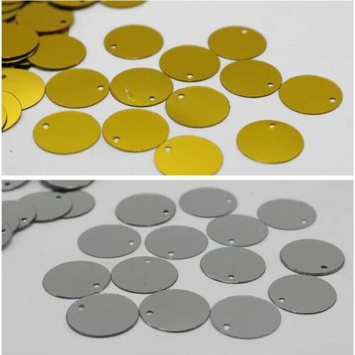 700 Gold Silver 16mm Flat Round Loose sequins Paillettes Top Hole Sewing Wedding