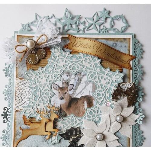 Mmao Crafts Metal Steel Cutting Dies New 2Pcs Lace flower frame Stencil For DIY Scrapbooking Paper/photo Cards Embossing Dies