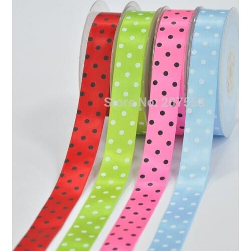 Handmade 7/8" 22mm Sweet Polka 3 Dots Satin Ribbon Scrapbooking DIY Accessories Wedding Crafts