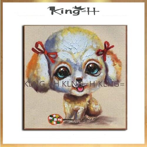 Manual art animals beautiful female dogs decorative oil painting to painting salon home decorative wall painting pictures