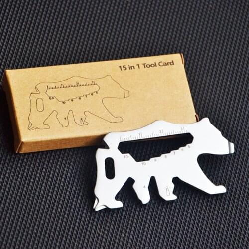 Hand Tool Multifunctional Tool EDC Mini Tool Card Bear Key chain Mini Tools Bottle Opener Screwdriver Phone Handle Repair Tool