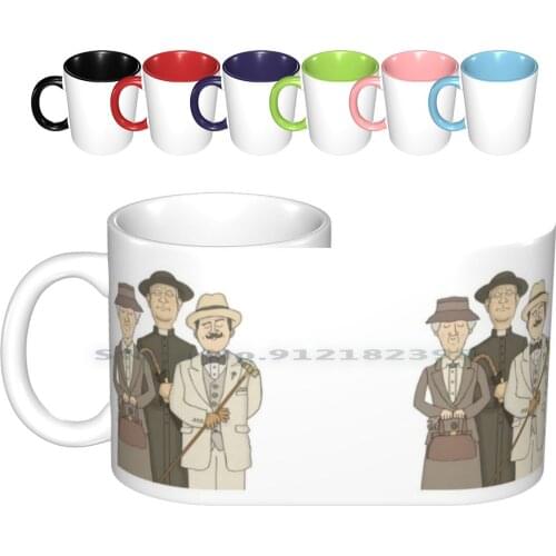 Poirot , Marple And Father Brown Ceramic Mugs Coffee Cups Milk Tea Mug Father Brown Chesterton Agatha Christie Marple Poirot