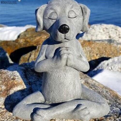 WDDSXXJSL Creative Cartoon Simulation Meditation Animal Sculpture Decoration Garden Decoration Resin Crafts Home Balcony Decor