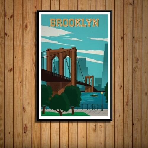 Nordic Vintage Travel Cities Poster New York Netherlands Amsterdam London Landscape Art Canvas Painting Wall Pictures Home Decor