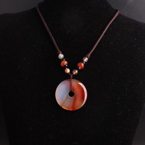 1PC Peace Donuts Onyx stone necklace natural crystal necklace Beads Reiki Women Necklace Women jewelry choker dropship suppliers