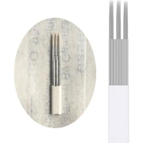 20pcs Permanent Makeup Eyebrow Tattoo 3*5 Round Needles Microblading Needle 3D Eyebrow Embroidery Fog Round Needle