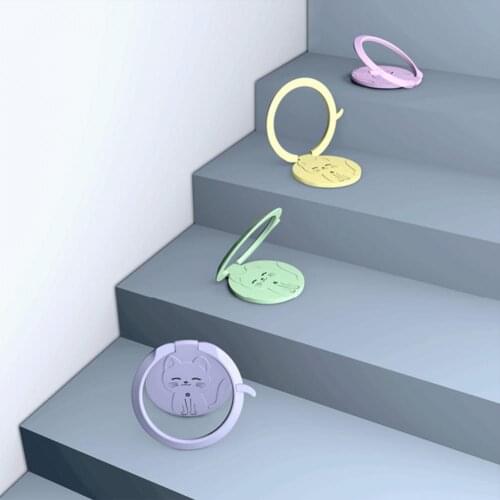 2021 360 Degree Cat Pattern Finger Ring Holder Multifunctional Rotatable Mobile phone Finger Ring Grip for iPhone oneplus Socket