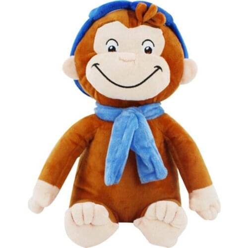 30cm Curious George Plush Toys Cartoon Monkey Stuffed Animals Dolls Birthday Gift for Children