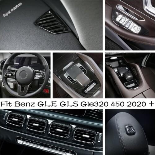 ABS Accessories Fit For Mercedes-Benz GLE GLS Gle320 450 2020 2021 Head Rest Switch Button Sticker Cap Steering Wheel Cover Trim