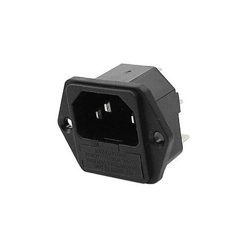 Blk IEC320 C14 Inlet Male Power Plug Socket AC 250V 10A w 3 Pin Terminals
