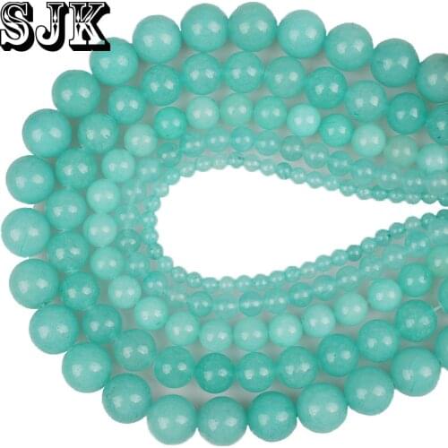 Natural Stone Beads Blue Amazonite Stone Round Loose Beads Spacer Beads 4 6 8 10 12mm Fit Diy Bracelet Neckalce Jewelry Making