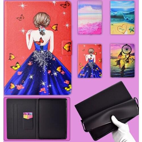 Case For Samsung Galaxy Tab A A6 10.1 2016 T585 T580 T580N Cover painted for Galaxy Tab A T580 leather stand holder tablet cases