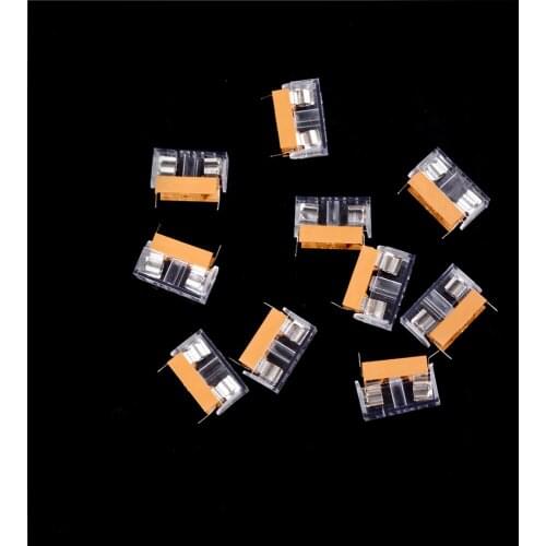 10pcs 5*20mm Glass Fuse Holder With Transparent Cover 5*20 Insurance Tube Socket Fuseholder For 5x20mm 5x20 Fuse Pcb Board