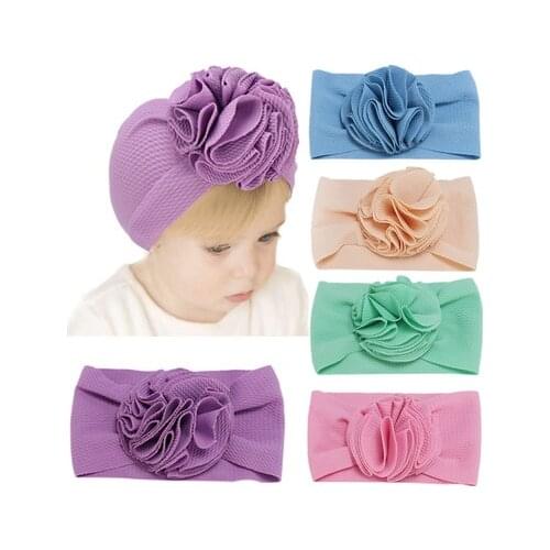 Baby Headbands Flower For Girls Handmade Nylon Elastic Hair Band Baby Hairband Headdress Newborn Hair Accessories