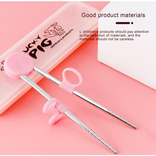 Childrens Training Chopsticks with Box Baby Feeding Practice Chopsticks Complementary Food Tableware