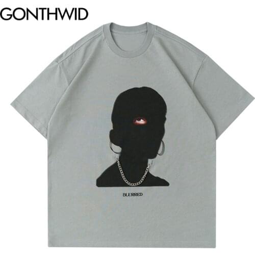 GONTHWID Tshirt Streetwear Creative Print Punk Rock Gothic Tees Shirts Hip Hop Summer Harajuku Casual Loose T-Shirts Tops
