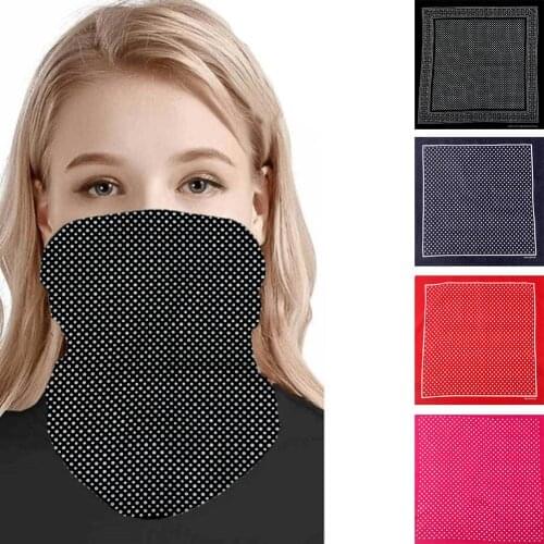 Fashion Dot Printed Cotton Headband Tube Head Bandana Square Windproof Sweat-absorbent Camo Balaclava Hip-hop Punk Sport Band