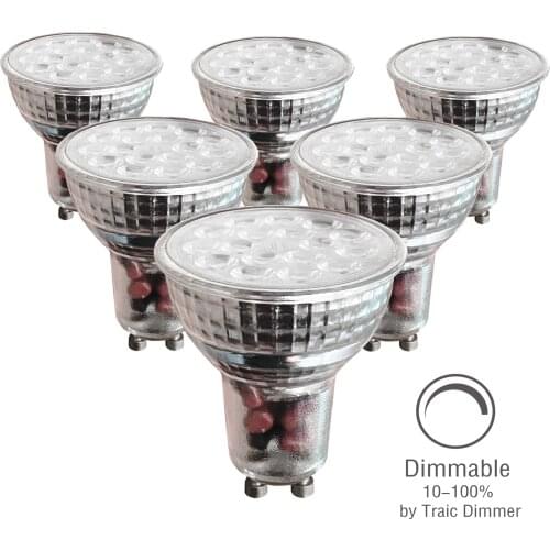 PAR16 LED Downlights Bulb with GU10 Base,8W,2700K(Dimmable/38° Beam Angle/RA≈85/Spot Light)Pack of 6,Pack of 12