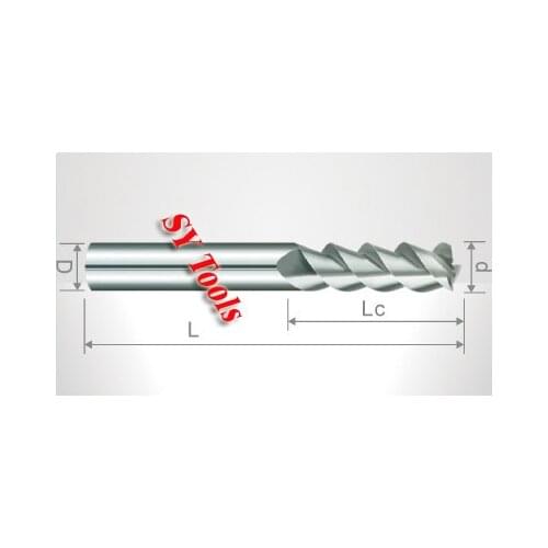 5pcs 6mm 3 Flutes End Mills for Aluminum Spiral Bit Milling Tools Carbide CNC Router bits hrc50 D6*15*D6*50