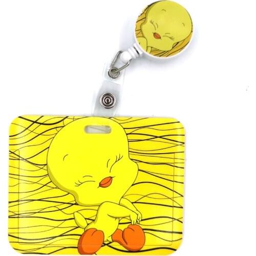 Cat and Yellow Ducks Fashion Women Card Holder Lanyard Colorful Retractable Badge Reel Nurse Doctor Student Exhibition ID Card
