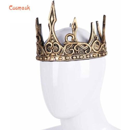 Cosmask Costumes for Halloween Stage Performance Pu Foam 3D Soft Medieval King Dressed Crown Stage Play Props Crown